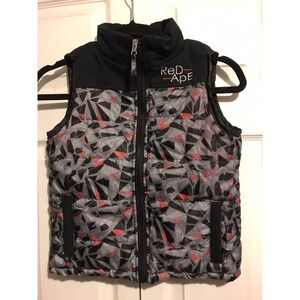 Red Ape 5t boys vest black red gray zip up